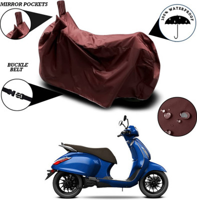 AASHTIK MART Two Wheeler Cover for Bajaj(Urbanite Chetak, Maroon)