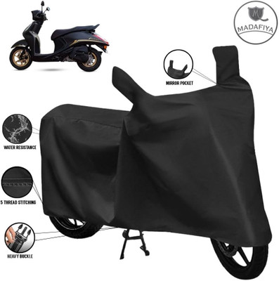 MADAFIYA Waterproof Two Wheeler Cover for Yamaha(Fascino 125, Black)