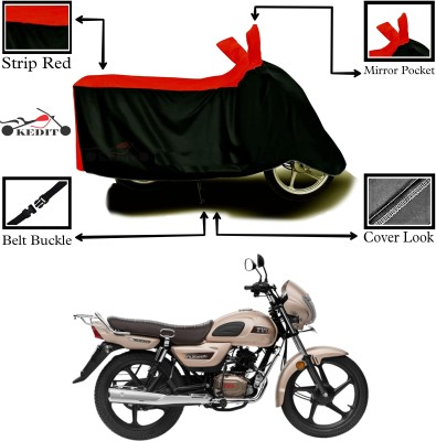 AASHTIK MART Two Wheeler Cover for TVS(Radeon, Red, Black)