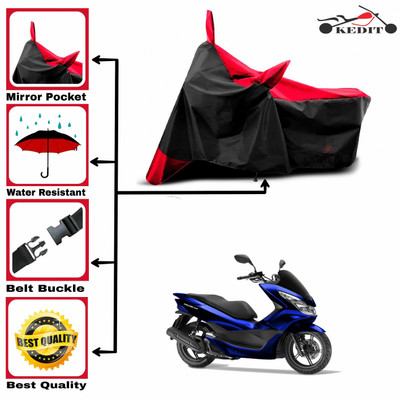 AASHTIK MART Two Wheeler Cover for Honda(PCX 125, Red, Black)