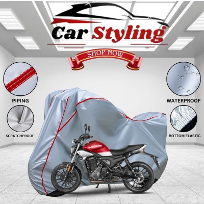 Car Styling Waterproof Two Wheeler Cover for Hero(Silver, Red)