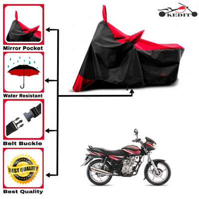 AASHTIK MART Two Wheeler Cover for Bajaj(Discover 125 DTS-i, Red, Black)