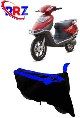 RRZ Waterproof Two Wheeler Cover for Hero Electric(Electric Flash, Black, Blue)