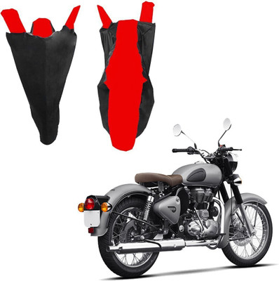 RiderShine Waterproof Two Wheeler Cover for Royal Enfield(Classic 350 Signals, Black, Red)