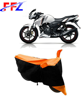 FFZ Waterproof Two Wheeler Cover for TVS(Apache 150, Black, Orange)