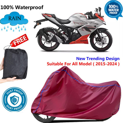AutoGalaxy Waterproof Two Wheeler Cover for Suzuki(Gixxer, Maroon)