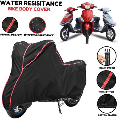 VOICO Waterproof Two Wheeler Cover for Hero Electric(Electric Scooter, Black, Red)
