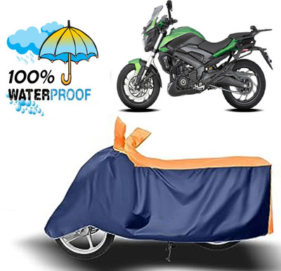 ROYAL AUTO MART Waterproof Two Wheeler Cover for Bajaj(Dominar 400, Blue, Orange)