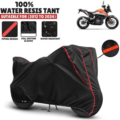 Mwiss Waterproof Two Wheeler Cover for KTM(390 Adventure, Black, Red)