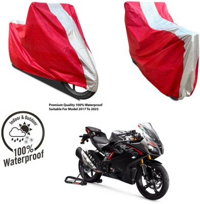 AUTOCAD Waterproof Two Wheeler Cover for Yamaha(MT 15 New BS6, Silver, Red)