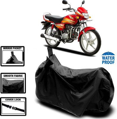 HWSXQAE Waterproof Two Wheeler Cover for Hero(HF Deluxe i3s, Black)