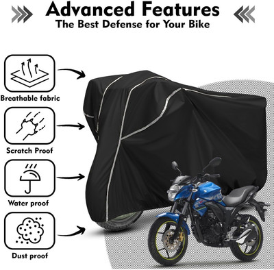 AutoGalaxy Waterproof Two Wheeler Cover for Suzuki(Gixxer, Black, White)
