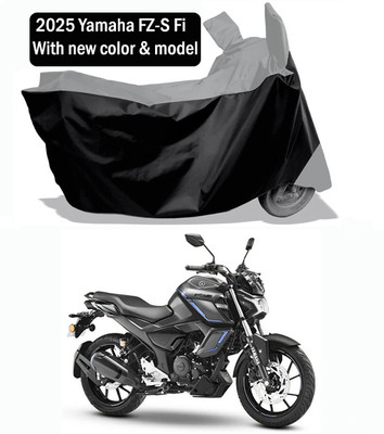 Amexride Two Wheeler Cover for Yamaha(FZS-FI, Grey, Black)