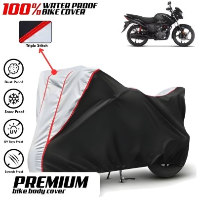 Mwiss Waterproof Two Wheeler Cover for Hero(Glamour, Black, Silver)