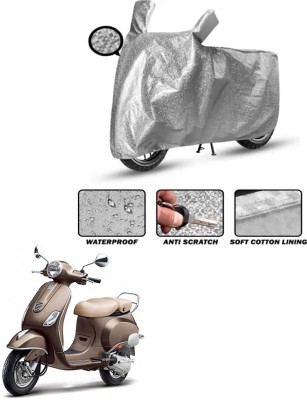 FKOK Waterproof Two Wheeler Cover for Piaggio(Vespa VXL, Silver)