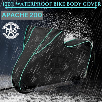 AUTOCAD Waterproof Two Wheeler Cover for TVS(Apache RTR 200, Black)
