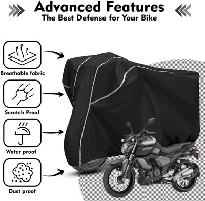 Shiv Kanha Waterproof Two Wheeler Cover for Yamaha(FZ, Black, White)
