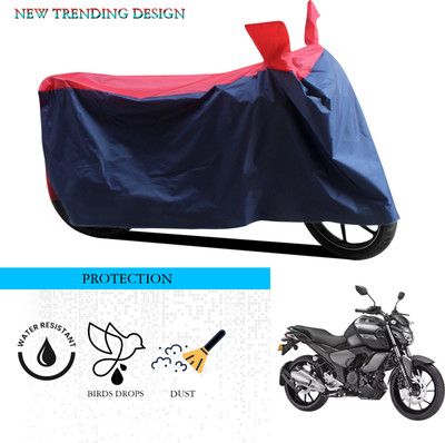 ANTHUB Waterproof Two Wheeler Cover for Yamaha(FZ S V3.0 FI, Black, Red)