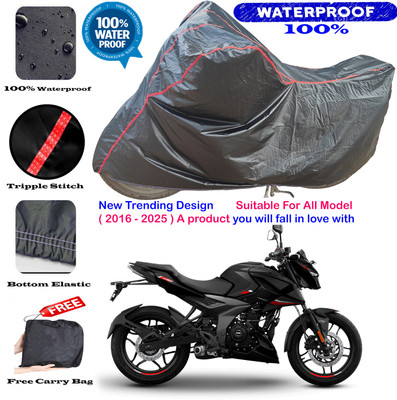 OliverX Waterproof Two Wheeler Cover for Bajaj(Pulsar N160, Black, Red)