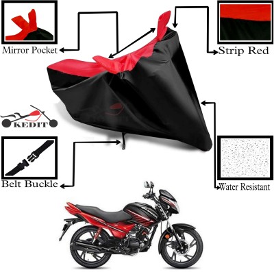 KEDIT Two Wheeler Cover for Hero(Glamour FI, Red, Black)