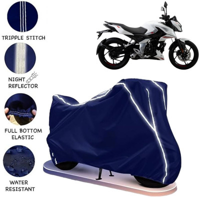 BOTAUTO Waterproof Two Wheeler Cover for Bajaj(Pulsar AS 150, Blue, White)