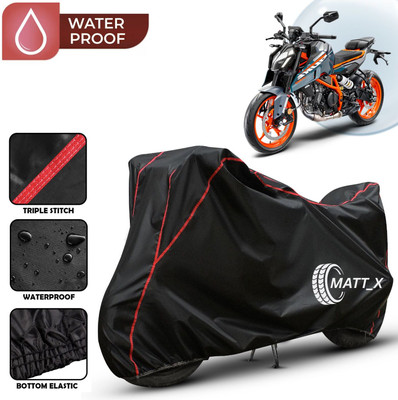 MATT_X Waterproof Two Wheeler Cover for KTM(Duke 390, Black, Red)