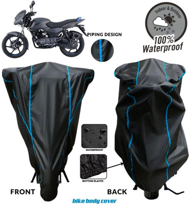 MADAFIYA Two Wheeler Cover for Bajaj(Pulsar 125 Neon, Black, Blue)