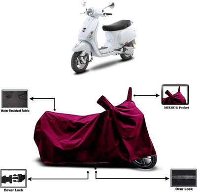 Amexride Two Wheeler Cover for Vespa(ZX 125 BS6, Maroon)