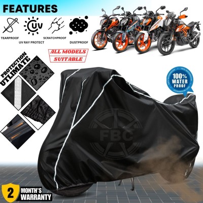 FBC Waterproof Two Wheeler Cover for KTM(Duke 200, Black, White)