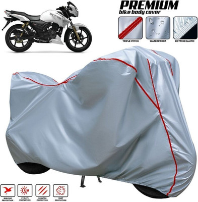 AutoGalaxy Waterproof Two Wheeler Cover for TVS(Apache RTR 165 RP, Silver, Red, Multicolor)
