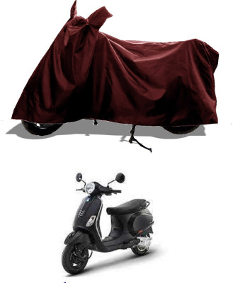 GROFATIK Two Wheeler Cover for Vespa(Notte BS6, Maroon)