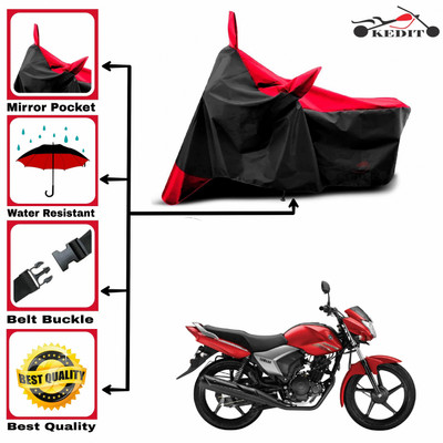 KEDIT Two Wheeler Cover for Yamaha(Saluto BS6, Red, Black)