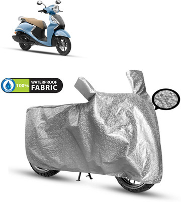PAGORA Waterproof Two Wheeler Cover for Yamaha(Fascino 125 BS6, Silver)