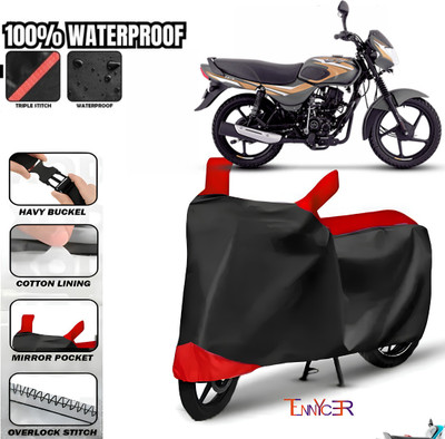 TENNYCER Waterproof Two Wheeler Cover for Bajaj(CT110, Red, Black)