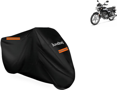 Juvdoxj Waterproof Two Wheeler Cover for Hero(HF Deluxe BS6, Black)