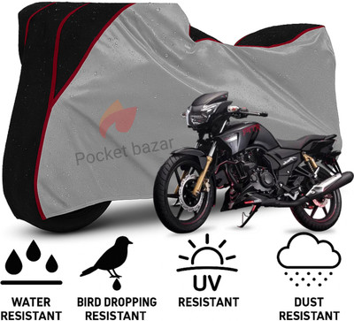 pocket bazar Waterproof Two Wheeler Cover for TVS(Apache RTR 160, Silver, Black)