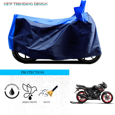 ANTHUB Waterproof Two Wheeler Cover for TVS(Apache, Black, Blue)