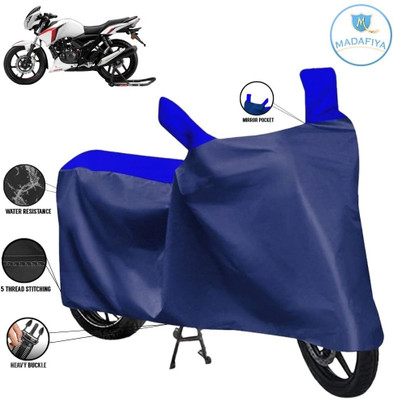 MADAFIYA Waterproof Two Wheeler Cover for TVS(Apache RTR 160 4V, Blue, Multicolor)