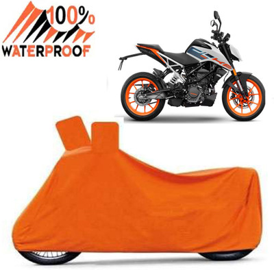Autoinnovation Waterproof Two Wheeler Cover for KTM(125 Duke, Orange)
