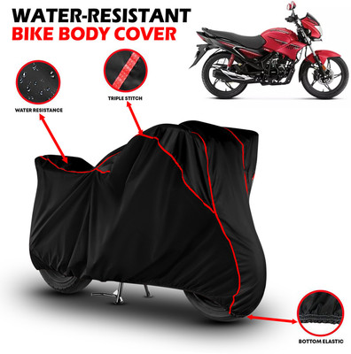 GKG Waterproof Two Wheeler Cover for Hero(Glamour, Black, Red)