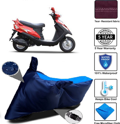 MISSION COLLECTION Waterproof Two Wheeler Cover for Mahindra(Flyte, Blue)