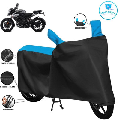 MADAFIYA Waterproof Two Wheeler Cover for Bajaj(Pulsar NS200, Black, Blue)