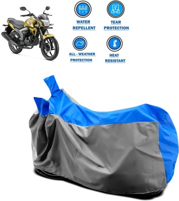 DeepShakshi AUTOMOTIVE Two Wheeler Cover for Honda(CB Trigger, Grey, Blue)