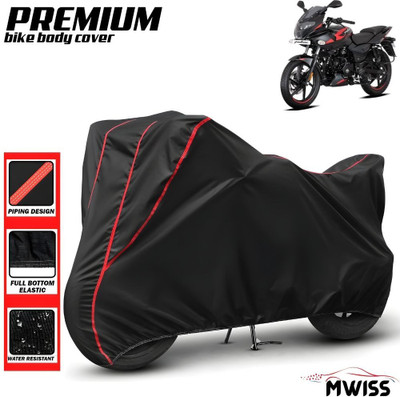 Mwiss Waterproof Two Wheeler Cover for Bajaj(Pulsar 220F, Black, Red)