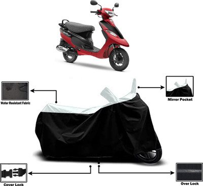 Amexride Two Wheeler Cover for TVS(Scooty Pep+ BS6, White)