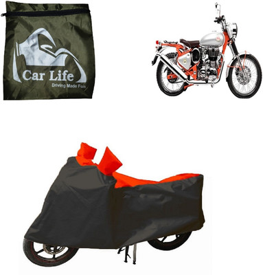 Car Life Waterproof Two Wheeler Cover for Royal Enfield(Bullet Trials 350, Red, Black)