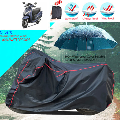 OliverX Waterproof Two Wheeler Cover for Honda(Activa 125, Black)