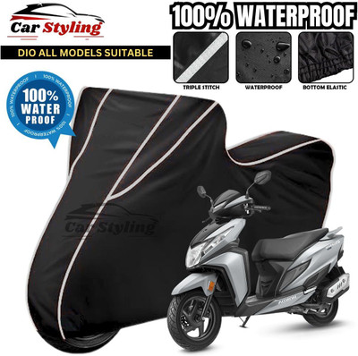 Car Styling Waterproof Two Wheeler Cover for Honda(Dio, Black, White)