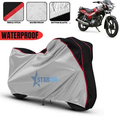 Starvin Waterproof Two Wheeler Cover for TVS(Star City BS6, Silver, Black)