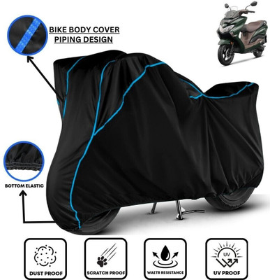 LE PRA Waterproof Two Wheeler Cover for Suzuki(Burgman Street, Black, Blue)